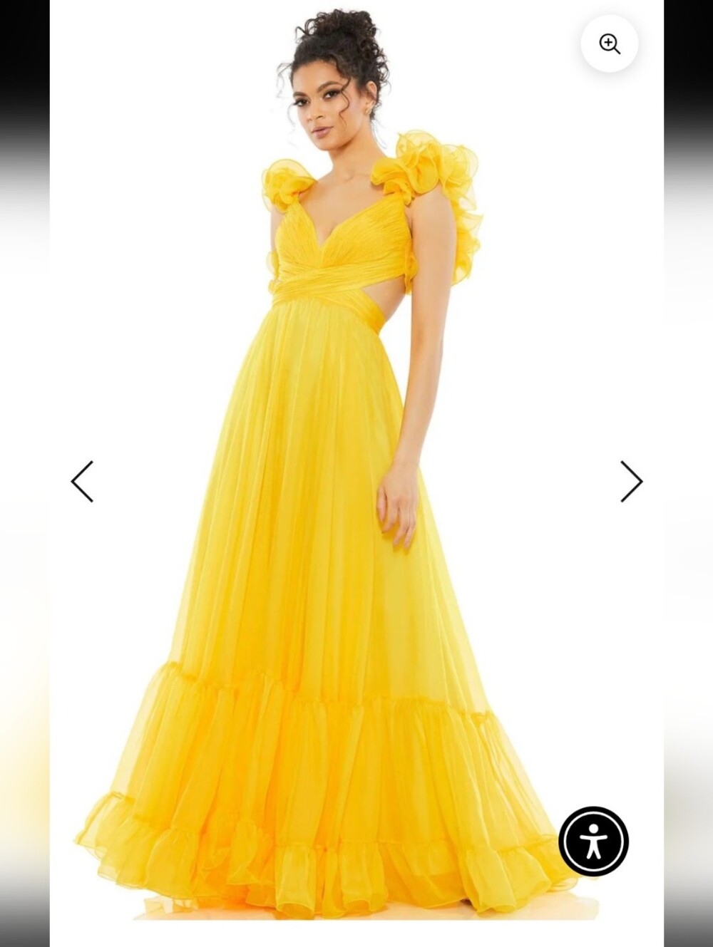 Mac Duggal 67911 Yellow Ruffled Tulle Dress